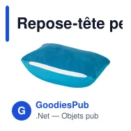 Repose-tête personnalisable 2 en 1 en suédine avec logo - Miniature 4