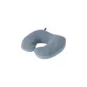 Variante bleu clair - Repose-tête personnalisable 2 en 1 en suédine avec logo