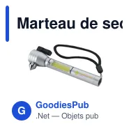 Marteau de secours personnalisable RescueHammer COB avec logo - Miniature 1