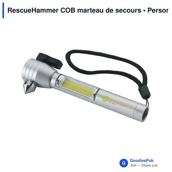 Marteau de secours personnalisable RescueHammer COB avec logo - Image 1