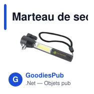 Marteau de secours personnalisable RescueHammer COB avec logo - Miniature 9