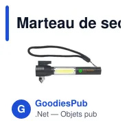 Marteau de secours personnalisable RescueHammer COB avec logo - Miniature 10