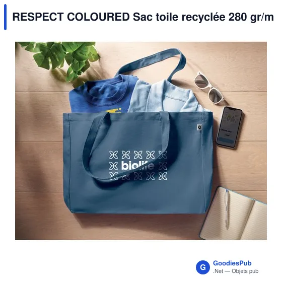 RESPECT COLOURED Sac toile recyclée 280 gr/m ² - Image 7
