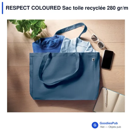 RESPECT COLOURED Sac toile recyclée 280 gr/m ² - Image 8