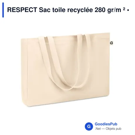 RESPECT Sac toile recyclée 280 gr/m ²