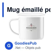 Mug émaillé personnalisable pour un style rétro avec logo - Miniature 2
