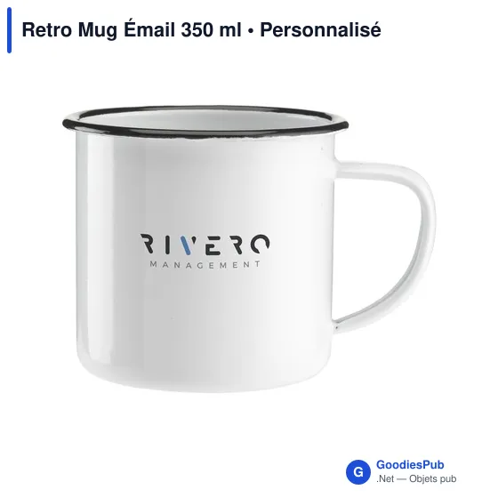 Mug émaillé personnalisable pour un style rétro avec logo - Image 12