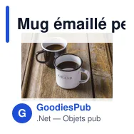 Mug émaillé personnalisable pour un style rétro avec logo - Miniature 3