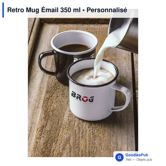 Mug émaillé personnalisable pour un style rétro avec logo - Image 4
