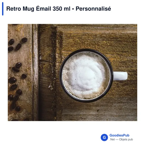 Mug émaillé personnalisable pour un style rétro avec logo - Image 6