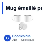 Mug émaillé personnalisable pour un style rétro avec logo - Miniature 8
