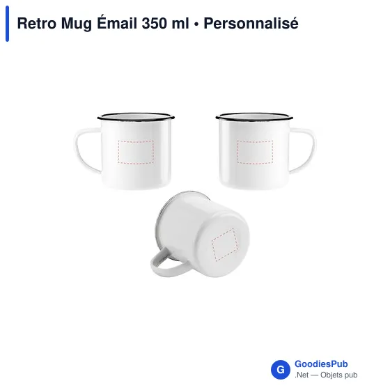 Mug émaillé personnalisable pour un style rétro avec logo - Image 8
