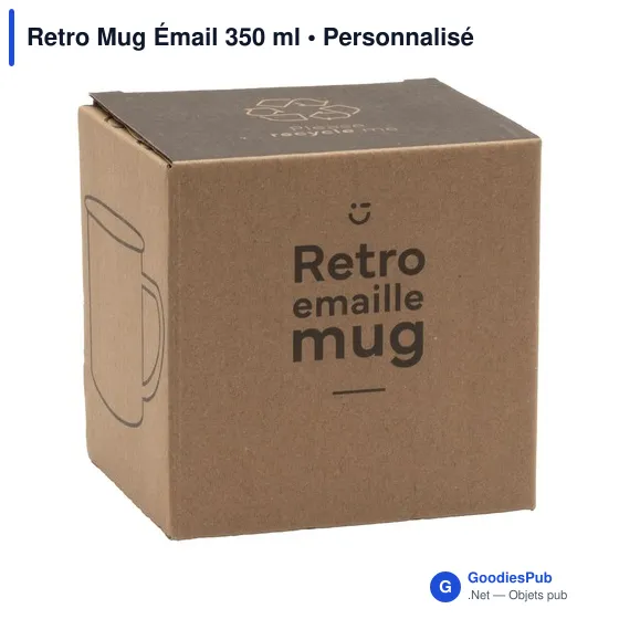 Mug émaillé personnalisable pour un style rétro avec logo - Image 9
