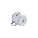 Variante blanc - Mug émaillé personnalisable pour un style rétro avec logo