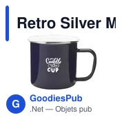 Mug émaillé personnalisable Retro Silver avec logo - Miniature 2