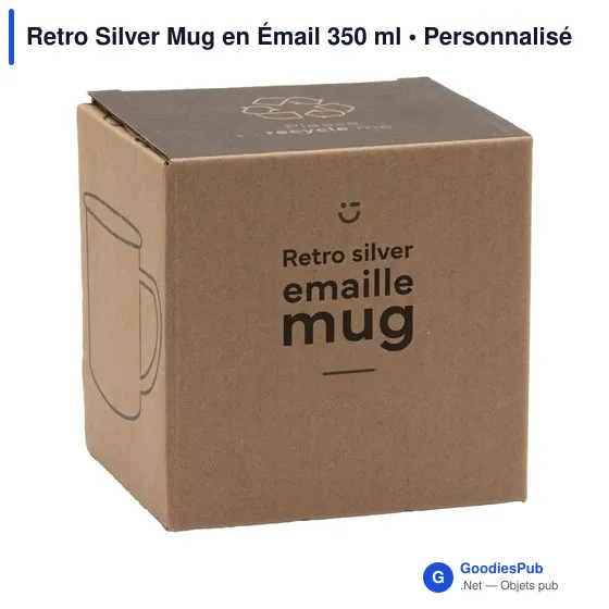 Mug émaillé personnalisable Retro Silver avec logo - Image 11