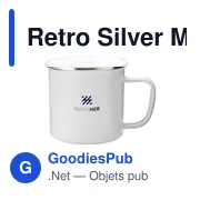 Mug émaillé personnalisable Retro Silver avec logo - Miniature 6