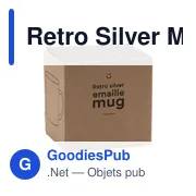 Mug émaillé personnalisable Retro Silver avec logo - Miniature 7