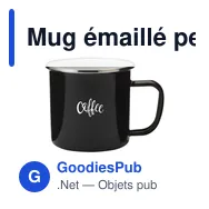 Mug émaillé personnalisable Retro Silver avec logo - Miniature 9