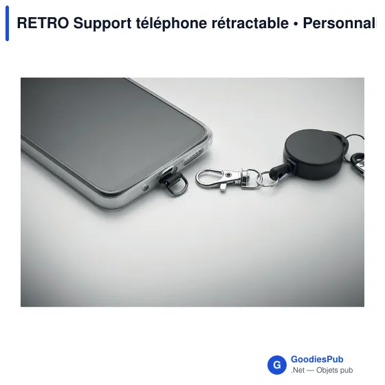 Support téléphone rétractable personnalisable avec logo - RETRO - Image 2