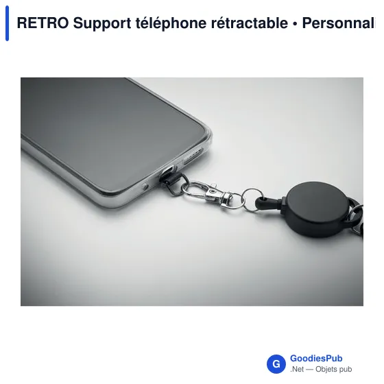 Support téléphone rétractable personnalisable avec logo - RETRO - Image 4