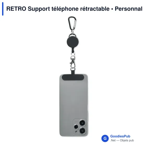 Support téléphone rétractable personnalisable avec logo - RETRO - Image 6