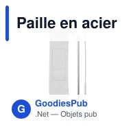 Paille en acier inoxydable personnalisable avec logo - Reusable 1 piece ECO Straw Set - Miniature 3