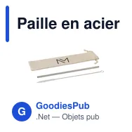 Paille en acier inoxydable personnalisable avec logo - Reusable 1 piece ECO Straw Set - Miniature 4
