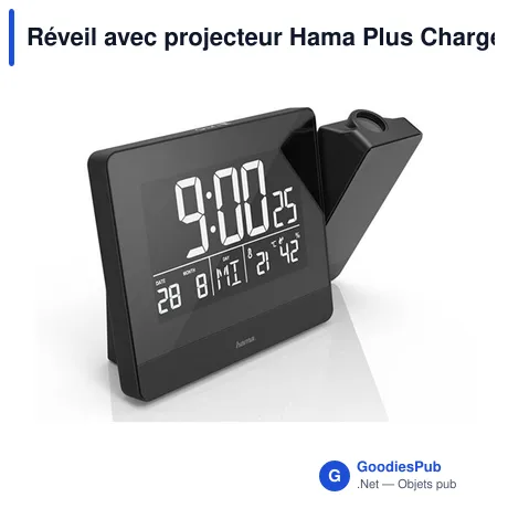 Réveil avec projecteur personnalisable Hama Plus Charge - logo