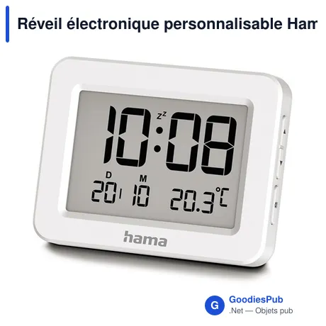 Réveil électronique personnalisable Hama Kos avec logo