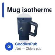 Mug isotherme personnalisable en acier inoxydable recyclé - Rhino RCSavec logo - Miniature 2