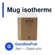 Mug isotherme personnalisable en acier inoxydable recyclé - Rhino RCSavec logo - Miniature 12
