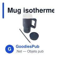 Mug isotherme personnalisable en acier inoxydable recyclé - Rhino RCSavec logo - Miniature 3