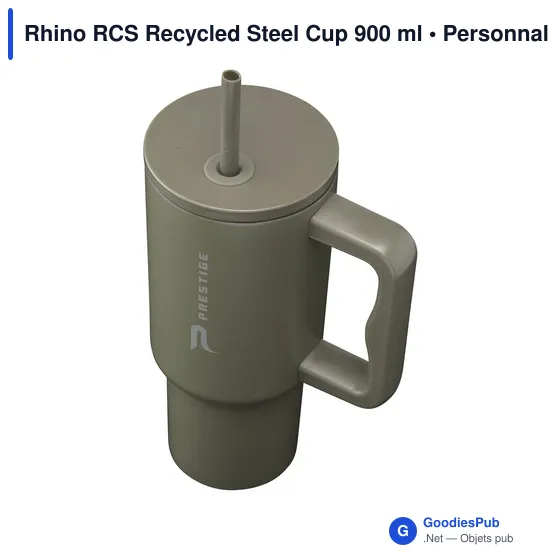 Mug isotherme personnalisable en acier inoxydable recyclé - Rhino RCSavec logo - Image 9