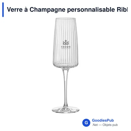 Verre à Champagne personnalisable Ribbio avec logo - 255 ml
