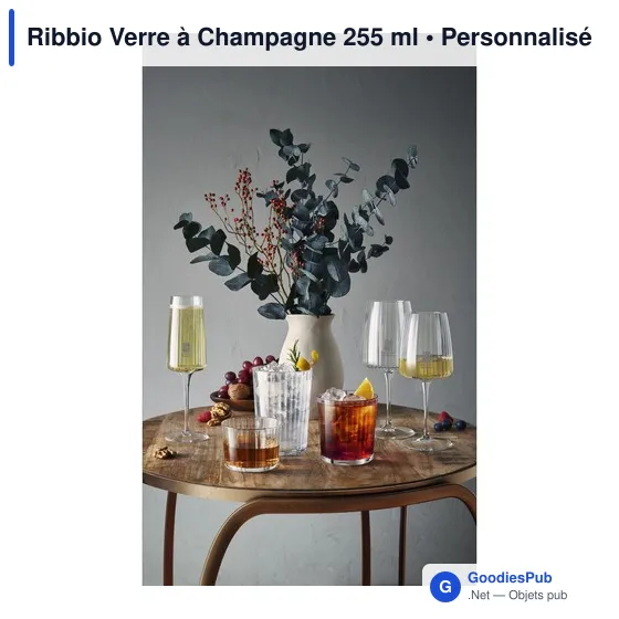 Verre à Champagne personnalisable Ribbio avec logo - 255 ml - Image 2