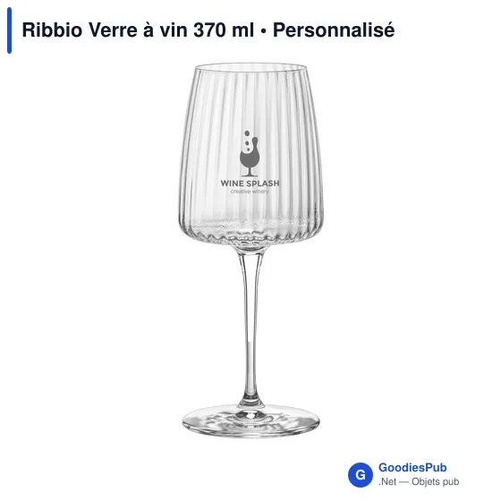 Verre à vin personnalisable Ribbio avec logo - 370 ml - Image 1