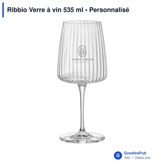 Verre à vin personnalisable Ribbio avec logo - 535 ml - Image 1