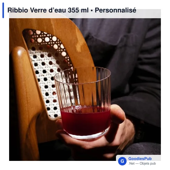 Verre à eau personnalisable Ribbio avec logo - 355 ml - Image 2