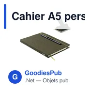 Cahier A5 personnalisable avec support de téléphone - RINBOOKavec logo - Miniature 1