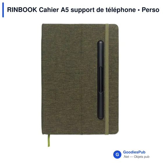 Cahier A5 personnalisable avec support de téléphone - RINBOOKavec logo - Image 11