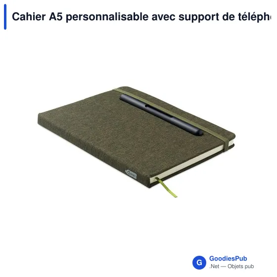 Cahier A5 personnalisable avec support de téléphone - RINBOOKavec logo - Image 12
