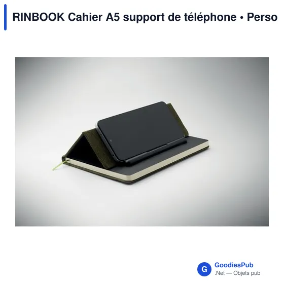 Cahier A5 personnalisable avec support de téléphone - RINBOOKavec logo - Image 5