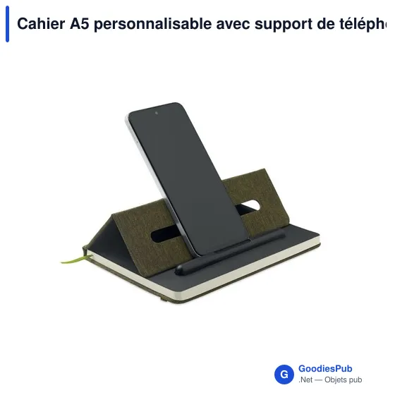 Cahier A5 personnalisable avec support de téléphone - RINBOOKavec logo - Image 6