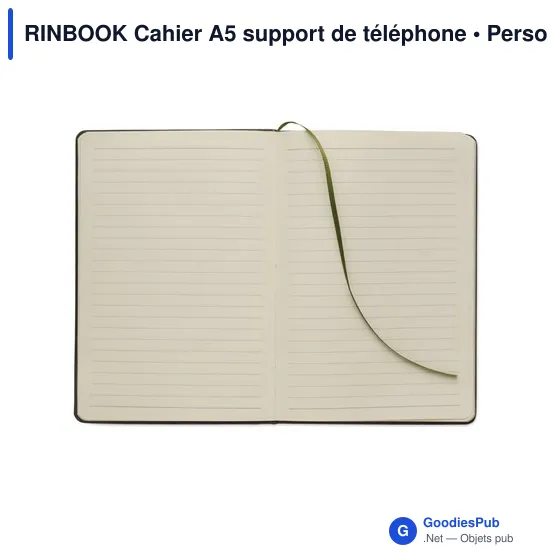 Cahier A5 personnalisable avec support de téléphone - RINBOOKavec logo - Image 8