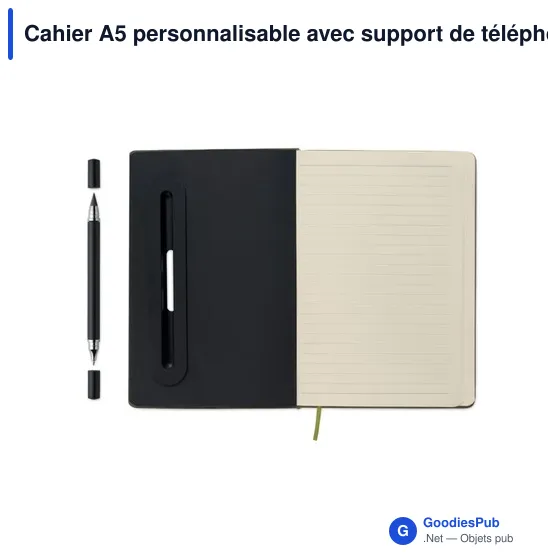 Cahier A5 personnalisable avec support de téléphone - RINBOOKavec logo - Image 9