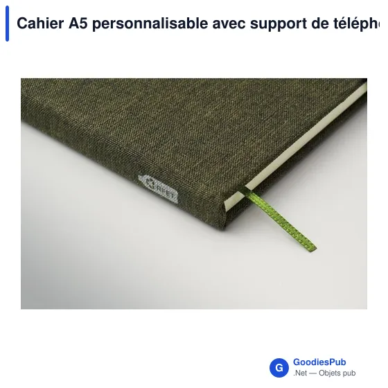 Cahier A5 personnalisable avec support de téléphone - RINBOOKavec logo - Image 10