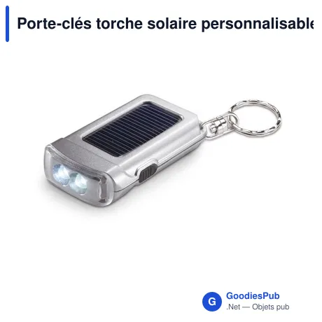 Porte-clés torche solaire personnalisable avec logo