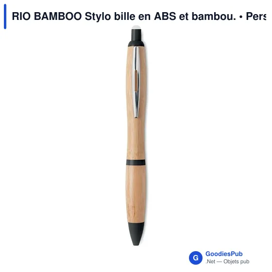 RIO BAMBOO Stylo bille en ABS et bambou. - Image 1