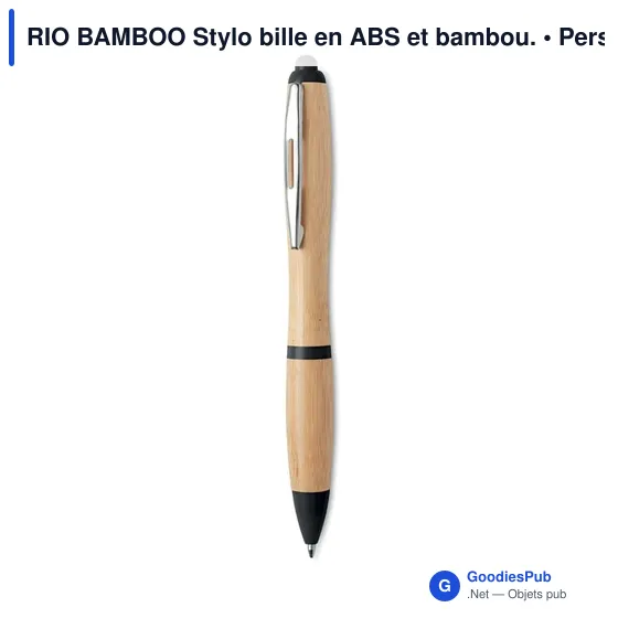 RIO BAMBOO Stylo bille en ABS et bambou. - Image 2